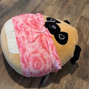 Prince the Pug Squishmallow Pink Tie-Dye hoodie 20 inch